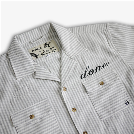 Striped Button Up (GREY)