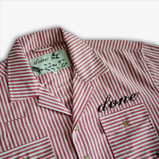 Striped Button Up (RED)