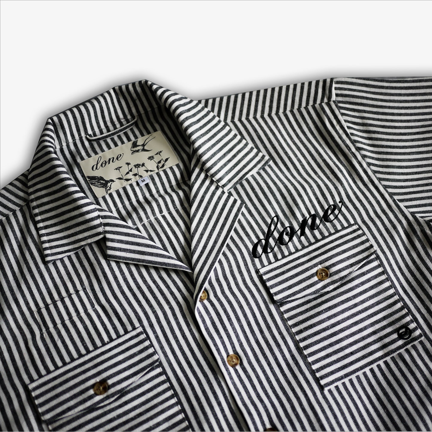 Striped Button Up (BLACK)
