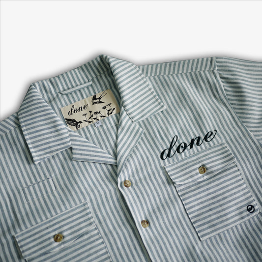 Striped Button Up (TURQUOISE)